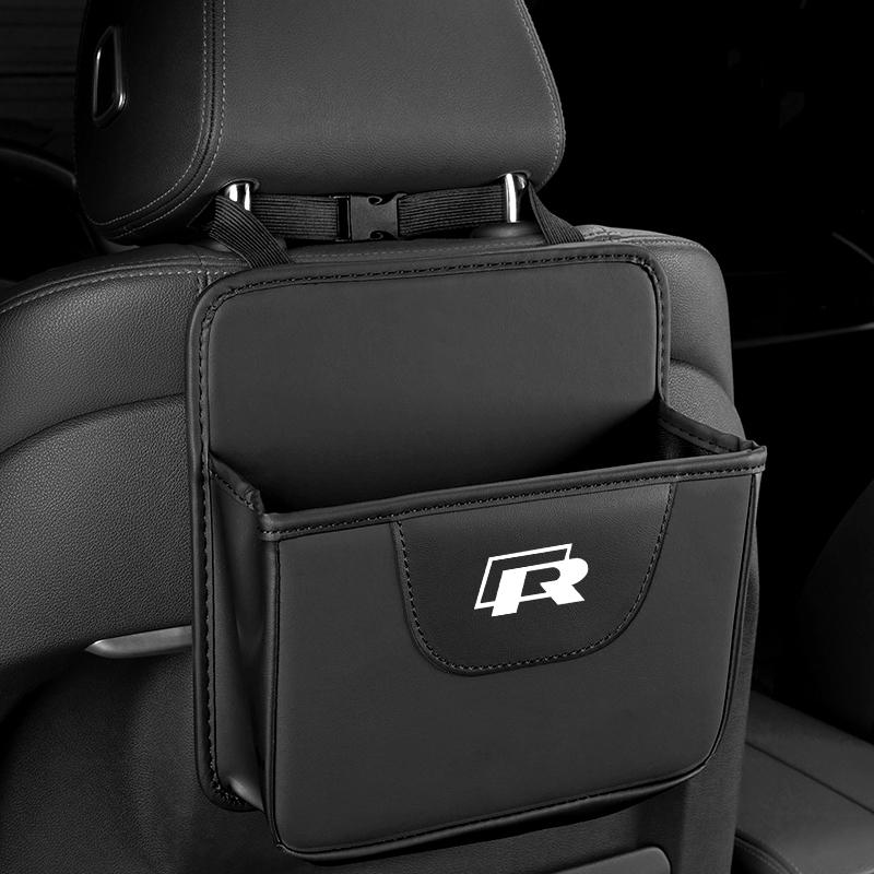Car Rear Seat Back Storage Bag Car Multi Organizer Pocket For VW GTI Polo Golf ED50 MK678 Passat Atlas Jetta Tiguan Arteon CC Hub Cap