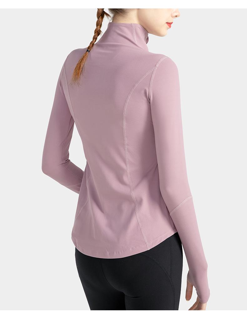 2023 Spring/Autumn Slim Fit Yoga Jacket: Long Sleeve, Stand Collar, Zip-Up for Running & Training