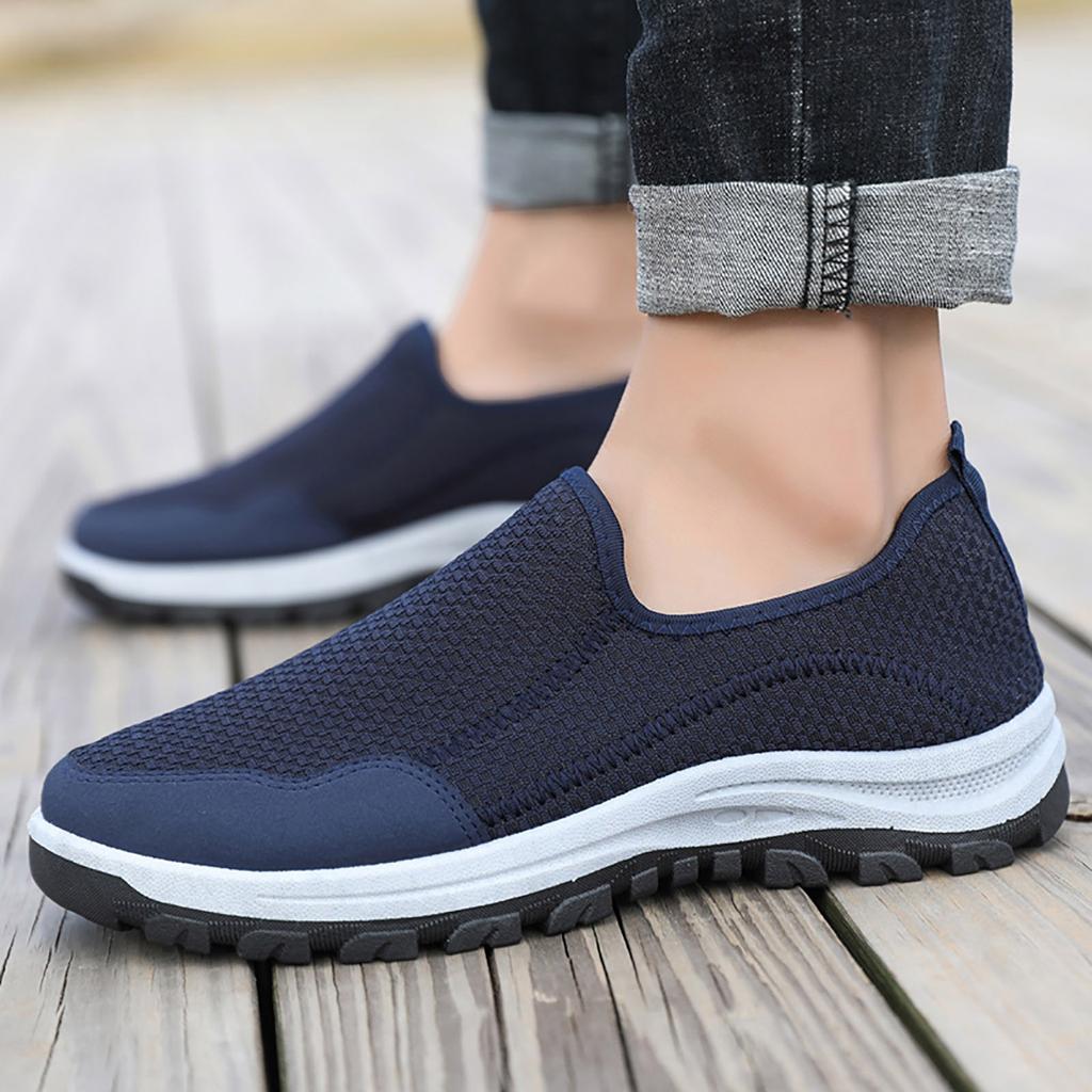 Мужские роскошные повседневные низкие кроссовки для ходьбы, модные сетчатые дышащие кроссовки для бега и походов, легкие нескользящие мокасины, мужская обувь