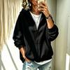 Женский кардиган-толстовка на молнии с капюшоном и карманами - Повседневный уличный стиль