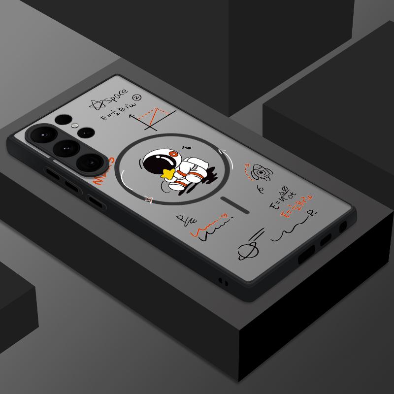 Прозрачный матовый беспроводной магнитный чехол для Samsung S25 Ultra S24 FE S23 Plus S22 S21 противоударный мягкий чехол для телефона