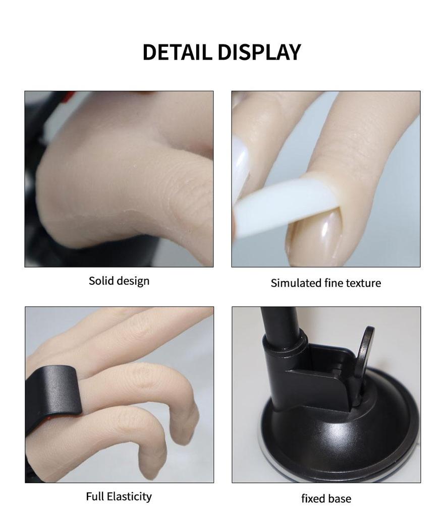 Professional Silicone Nail Practice Hand Model with Stand - Flexible Movable Fingers