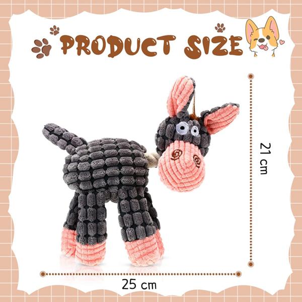 [Orange Blanc] Golden Squeaky Tug Dog Toy – Caution! Your Dog May Love It, Gray Donkey