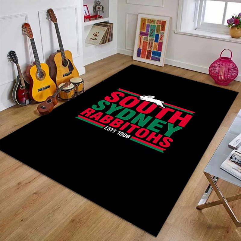 South Sydney Rabbitohs Polyester Carpet, Soft Indoor Mat for Office Chair, Living Room, Computer Desk - Decorative Home Office Rug Design