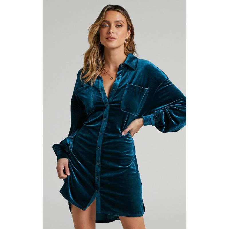 Women's Plus Size Autumn New Long Shirt Canary Dress