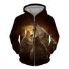 Men Zipper Hoodie Wolf 3D Printed Zipper Hoodie Men's Pullover Fashion Casual Sweater Street Harajuku Clothing Spring and Autumn