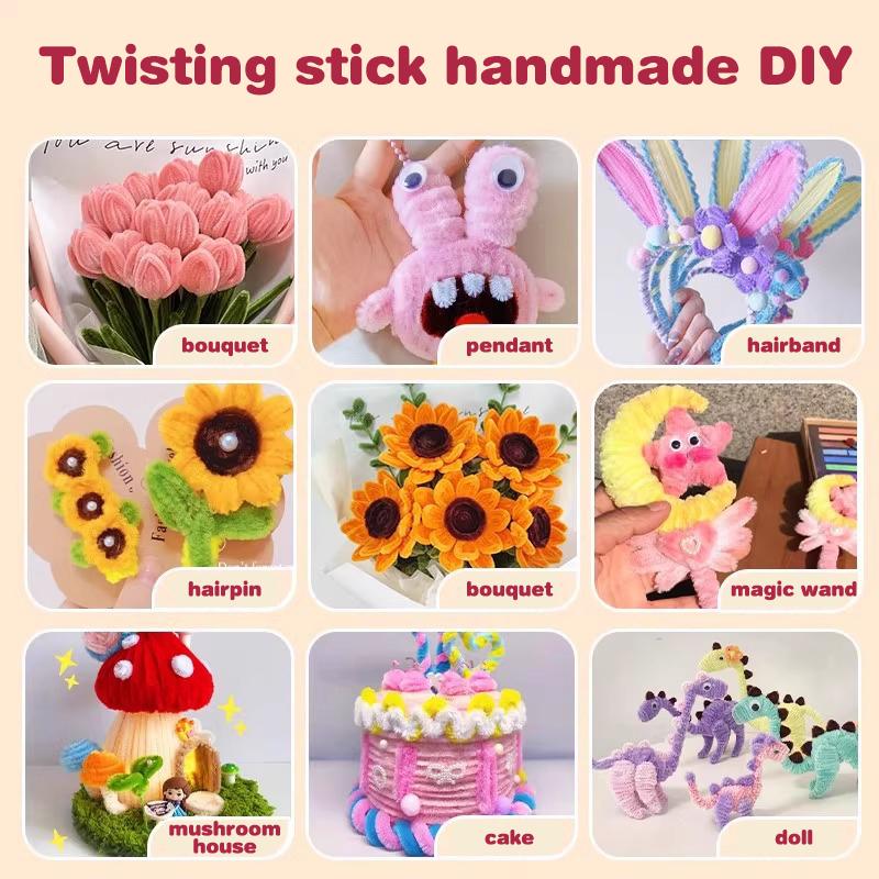 100 шт. Пушистые проволочные стебли из синели DIY Полоски Скручивающаяся проволока Наковальня Проволока Ремесленная трубка Материал для поделок Плюшевая трубка Креативная игрушка