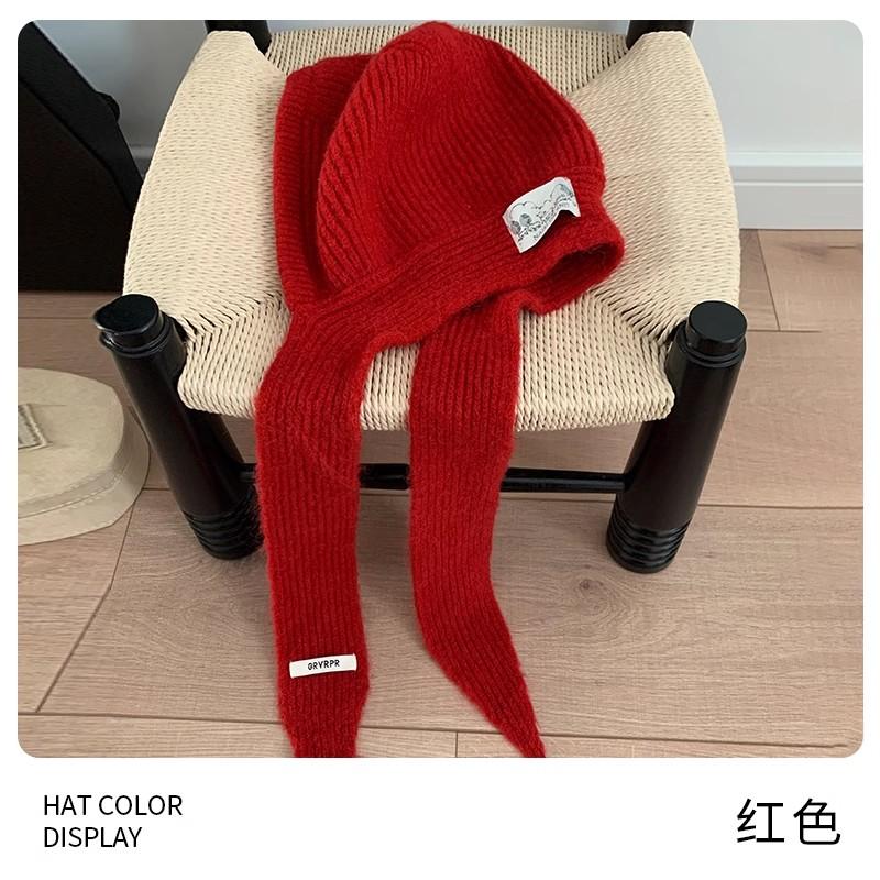 Шапка-балаклава для женщин, для маленького лица на осень и зиму, ветрозащитная и теплая шапка, шарф и шея интегрированная шерстяная шапка, шапка с защитой ушей
