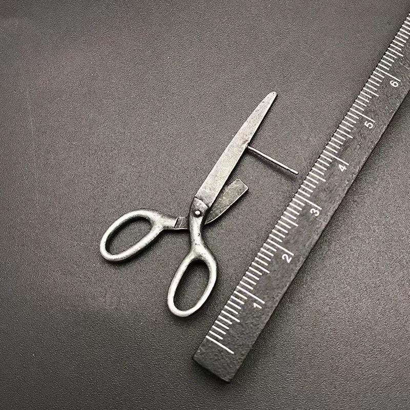 Gothic Punk Dark Fashionable Jewelry Gift Retro Halloween Imitation Scissors Exaggerated Men's Earrings Women's 1 Pair Accessories