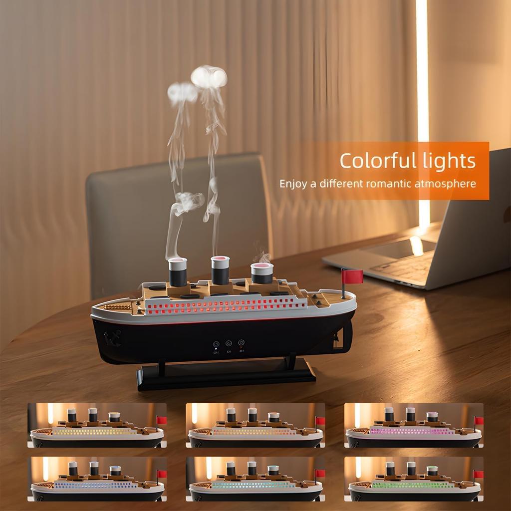 Essential Oil Diffuser, Aromatherapy Humidifier with Remote Control 7-Color LED Lights 2 Mist Modes Auto Shut-Off for Home Bedroom