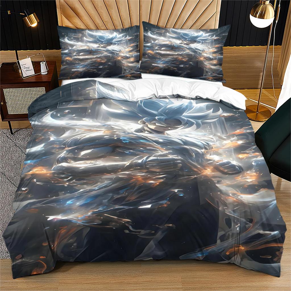 Anime 3D-Dragon-Ball Pattern Bedding Set Pillowcases 2/3pcs Duvet Cover Kids Teen Bedroom All Season Decorative Bed Set