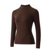 Women's Slim-Fit Mid-Neck Woolen Long-Sleeve Top - Warm German Fleece for Autumn and Winter