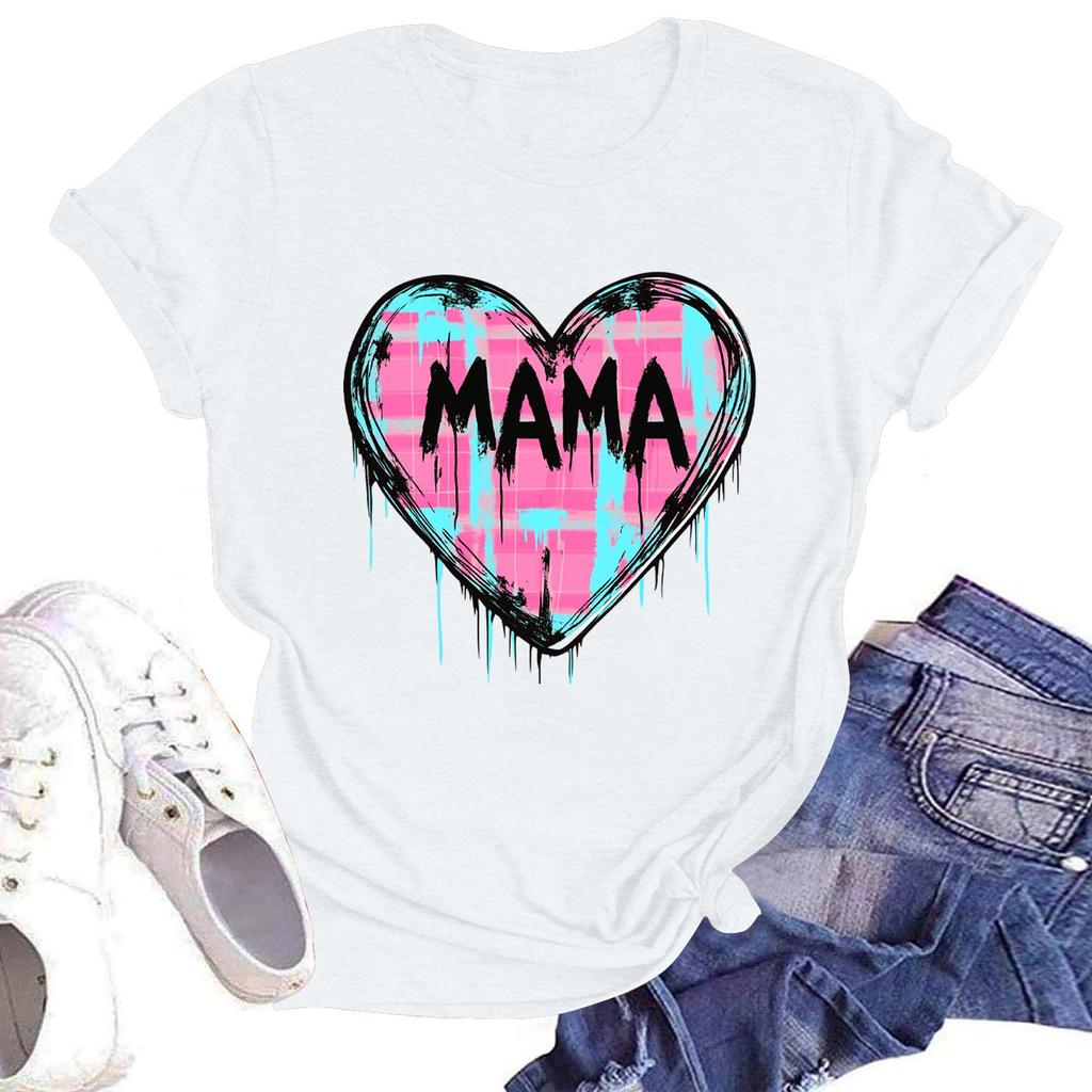 Женская повседневная футболка с круглым вырезом и короткими рукавами с принтом