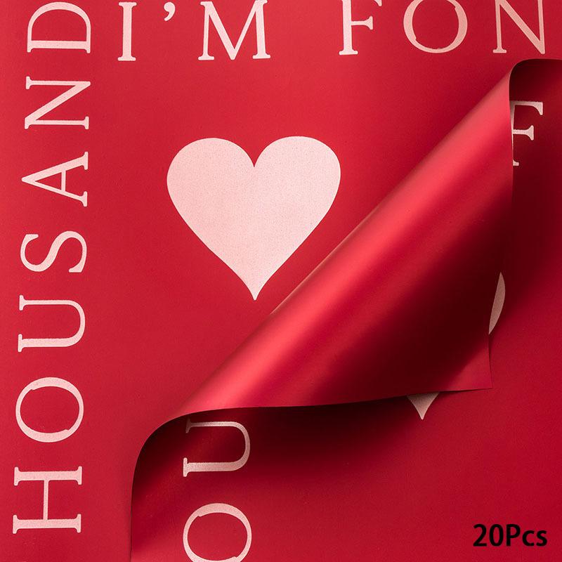 20 листов пластиковой бумаги, английские буквы, узор, цветочная упаковка, цветочный упаковочный материал, водонепроницаемый