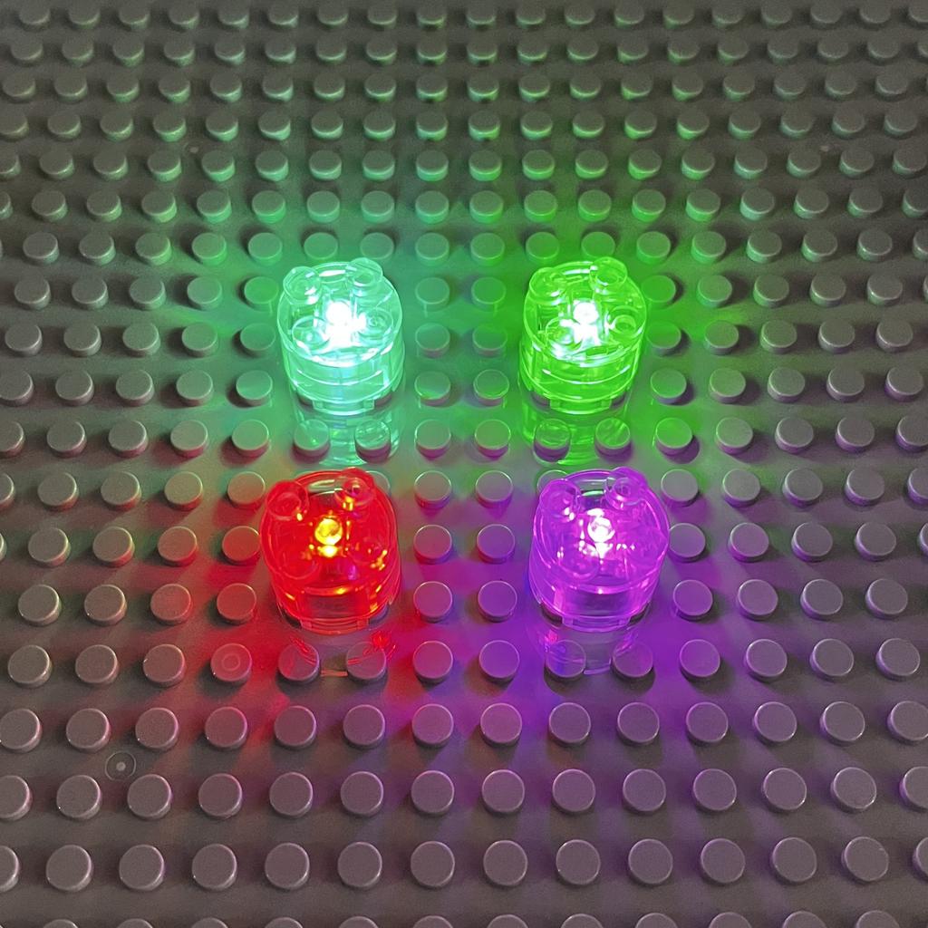 Новые 1/2/5 шт. Moc 8 цветов 2x2 Точечные светодиодные огни с батарейками Аксессуары Классический Кирпич Образовательные Светящиеся Строительные Блоки Дети