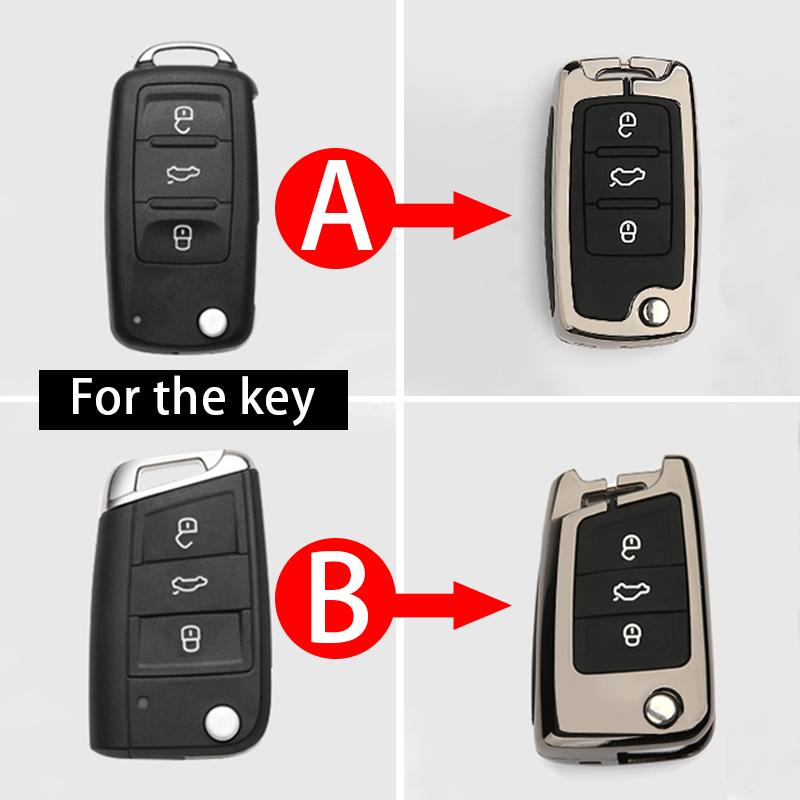 Для Volkswagen Polo Golf 4 5 6 7 MK7 Tiguan mk2 Jetta Bora T-ROC T-CROSS Scirocco оцинкованный сплав + силикон автомобильный дистанционный ключ