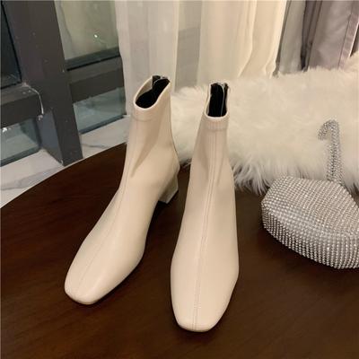 Мода 2024 года, новые ботильоны для женщин, толстые сапоги с круглым носком, лакированные кожаные сапоги, черные, белые, универсальные, женские туфли на платформе