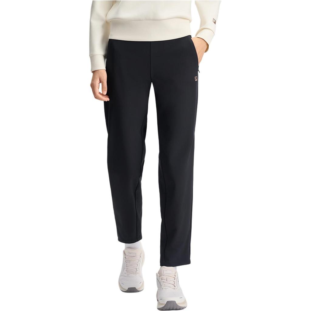 Fila Фитнес Простые Удобные Универсальные Тканые Прямые Повседневные Брюки Женские брюки Глубокий черный A11W511801FBK