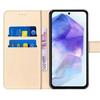 Case for Samsung Galaxy A55 5G, Shockproof PU Leather Protection with Card Holder and Stand Function - Gold