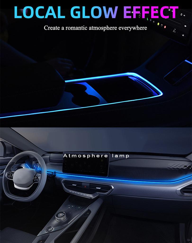 Декоративная лампа для салона автомобиля 3M Оптическое волокно Неоновая светодиодная лента Atmosphere Plug & Play