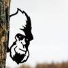 1pc Add Fun To Outdoor Decor with Peeping Chimpanzee Metal Orangutan Silhouette Hanging Sign