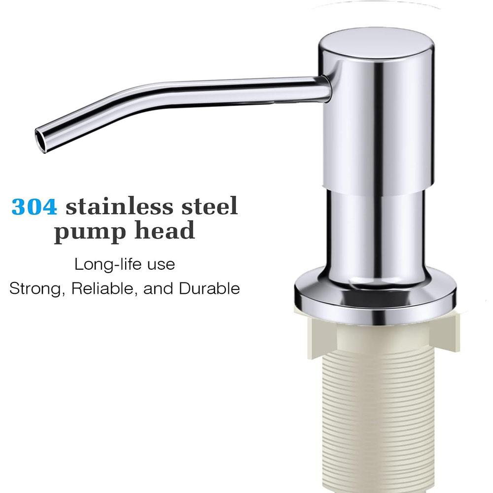 Дозатор мыла для раковины 360° из нержавеющей стали, кухонный, ручной, для жидкого мыла, длина 2,17 дюйма