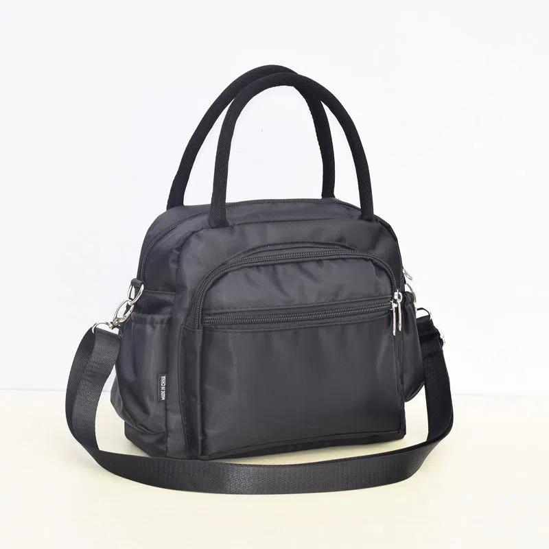 WTEMPO Женские повседневные сумки на одно плечо, женские однотонные сумки Bento большой емкости на молнии с несколькими карманами, холщовая сумка