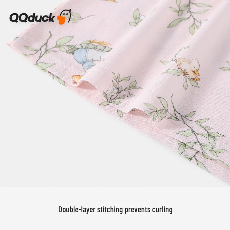 Летняя хлопковая ночная рубашка для девочек QQ DUCK с оборками на рукавах