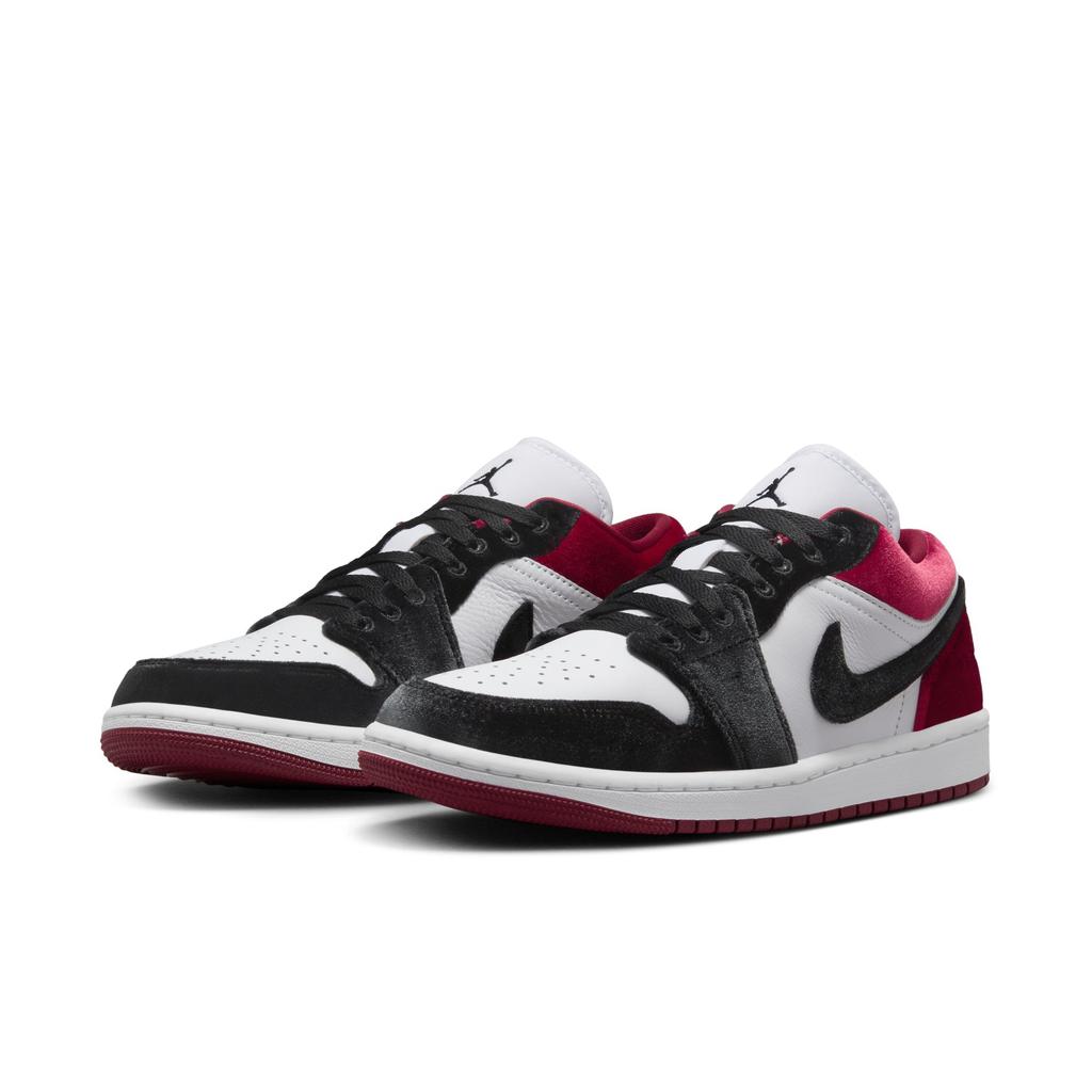 Air Jordan 1 Low SE Velvet Black Toe Women Sneakers White Gym-Red FZ3242-001