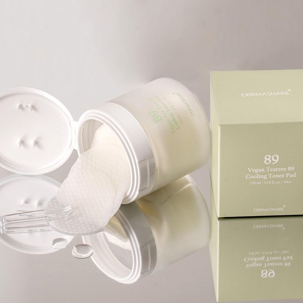 DERMASHARE Чайное дерево 89% Охлаждающий Успокаивающий Успокаивающий Большой Объем Уход Тонер-пэды 70 Листов 170 мл, 2 Штуки