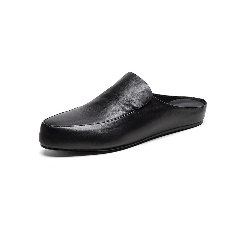 Модные шлепанцы с круглым носком, покрытым коровьей кожей, женские клиновидные каблуки, повседневные мюли из мягкой кожи, женские, качественный бренд, классические шлепанцы