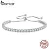 Moissanite Tennis Bracelet Sparkling Adjustable Strand Bracelet for Women Engagement Valentine's Day Gift Fine Jewelry