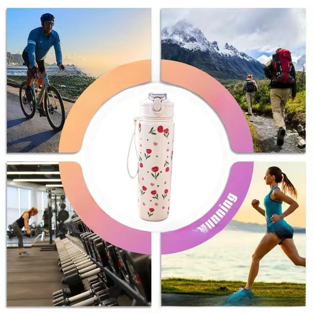 750ML Straw Tumbler Straw Lid Drinking Cup Cute Water Bottle Outdoor Activity