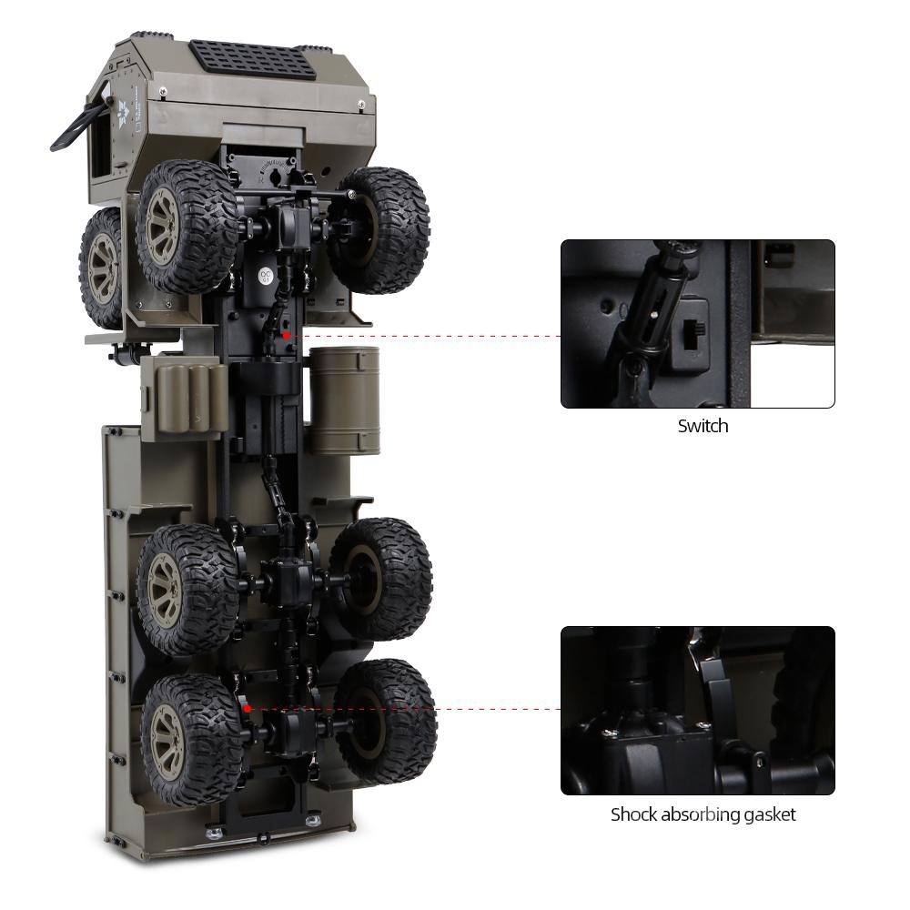 Fayee 1/12 RC 6WD 2.4GHz Military Truck Army Truck Off-road Car RTR Car Gift for Adults Kids Boys