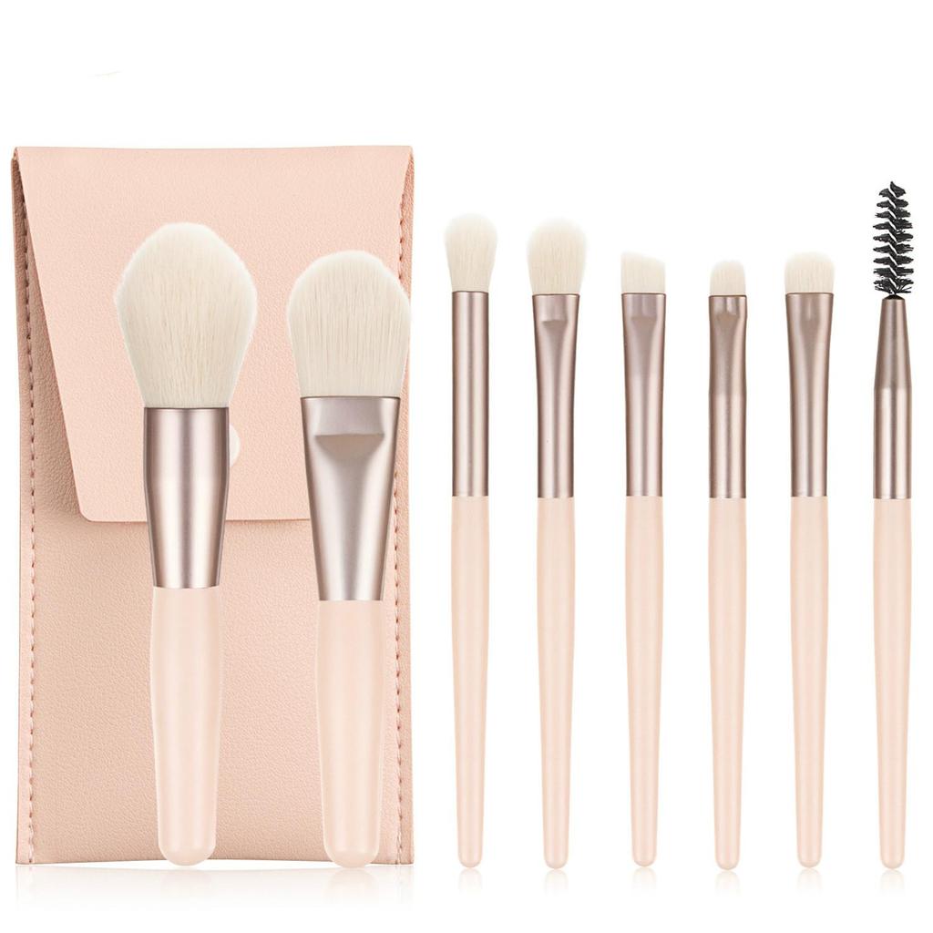 Mini Voyage 8 Piece Portable Soft Makeup Brush Set, Eye Shadow Foundation Powder Eyelash Lips Concealer Blush Makeup Brush Set