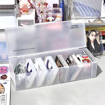 Пластиковый держатель для фотокарт Kpop, прозрачный держатель для карточек с крышкой, защитный чехол для карточек, канцелярские принадлежности