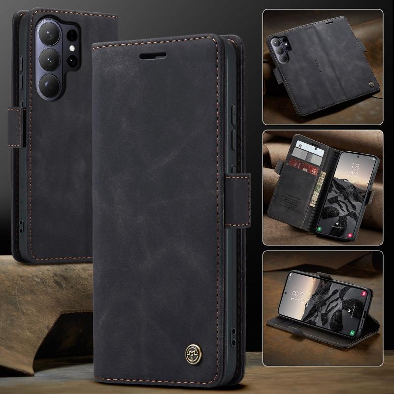 CaseMe для Samsung Galaxy S26 Ultra Высококачественный Ретро Люксовый Магнитный Флип Чехол-Кошелек из ПУ Кожи S26 Plus S26Ultra