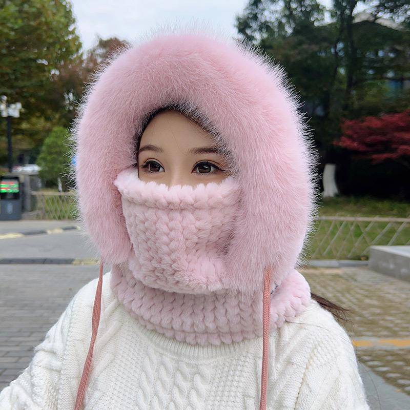 Новая зимняя шапка Lei Feng с бархатной подкладкой, защитой от холода, маской и шарфом — для велоспорта на открытом воздухе, ветрозащитная и теплая