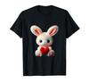Adorable Fluffy Cuddly Bunny Red Heart Easter Shape Mania T-Shirt