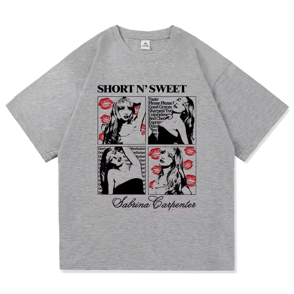 2026 Новая футболка Sabrina Carpenter Short N Sweet Tour Модная винтажная футболка Женские высококачественные футболки