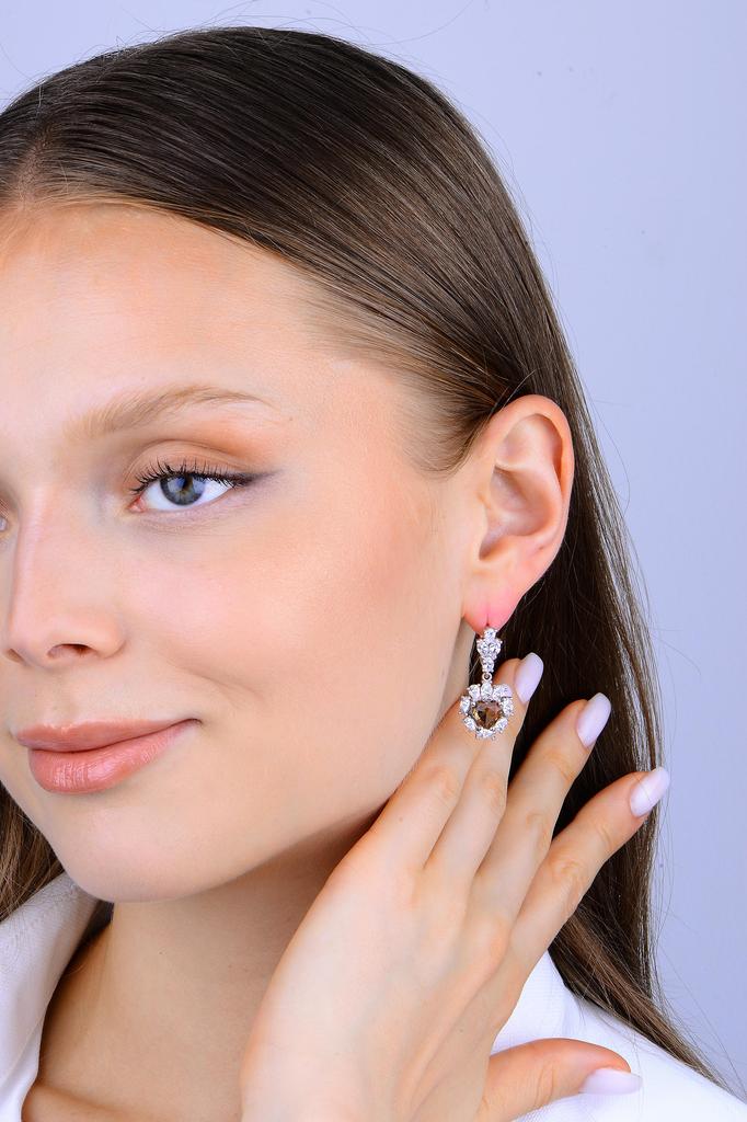 Серьги в форме сердца из стерлингового серебра 925 карат с рубином для женщин, серьги в форме сердца с рубином и цирконием для женщин, турецкие ювелирные изделия ручной работы