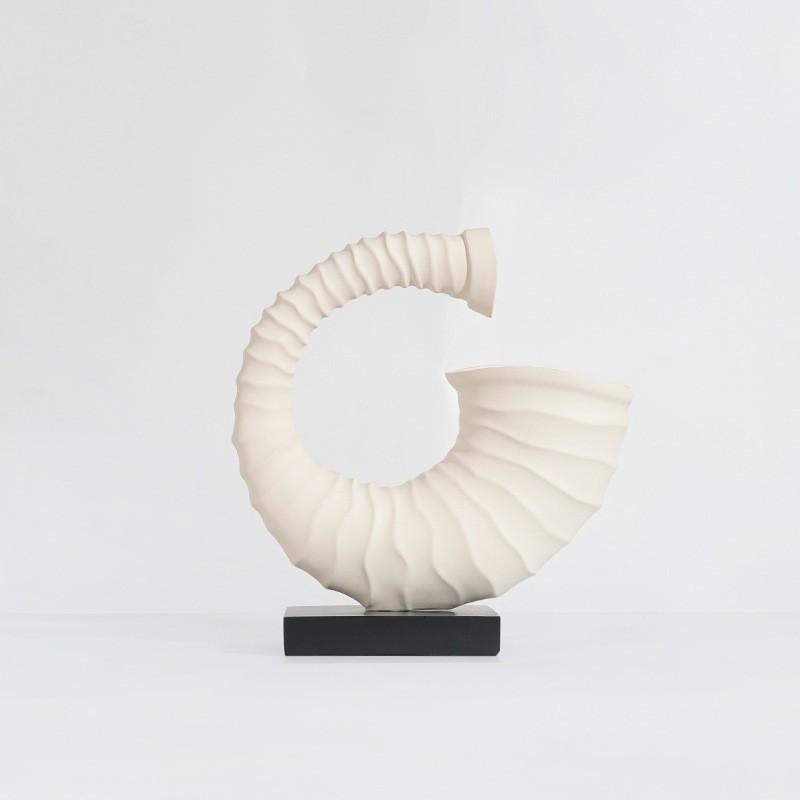 Modern Wabi-Sabi Style White Resin Seashell Decorative Sculpture Living Room Bookshelf Bar Cabinet Minimalist Home Decor