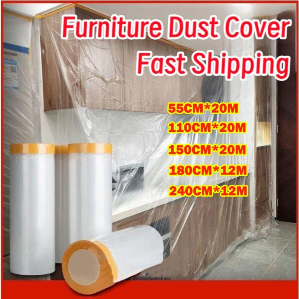 Durable Pre-Taped Masking Film Transparent Paint Masking Film New Car Painting Protection Cover