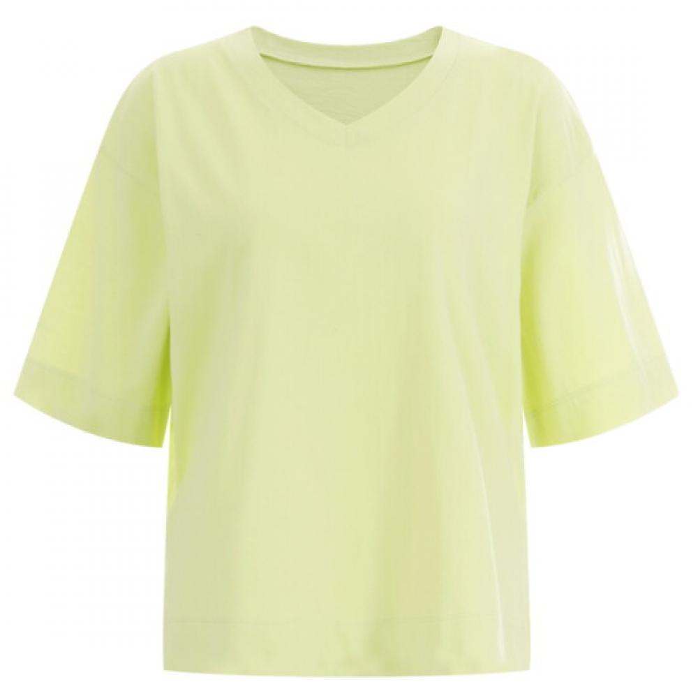 Shop Women V Neck 5 Length Loose Fit 100 Cotton Bio Washing Short sleeVe Dai