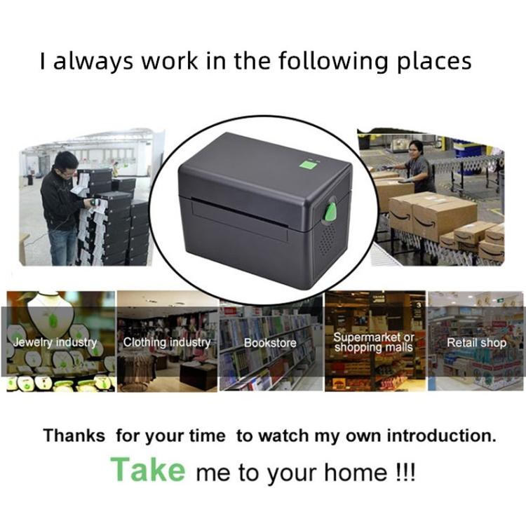 Xprinter XP-108B 4-дюймовый 108-мм принтер этикеток Термопринтер штрих-кодов, Модель: Версия USB + Bluetooth
