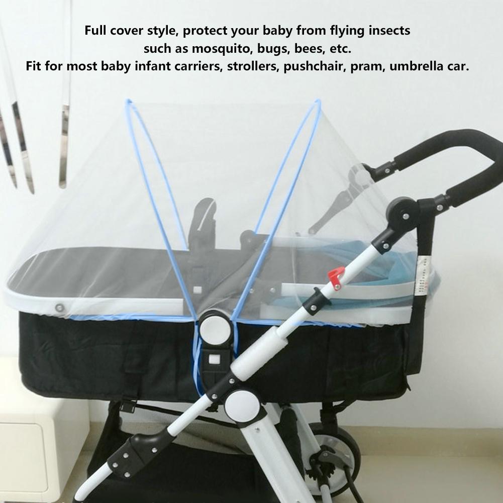 Портативная москитная сетка с полным покрытием от мух и насекомых для детской коляски Blue Edge