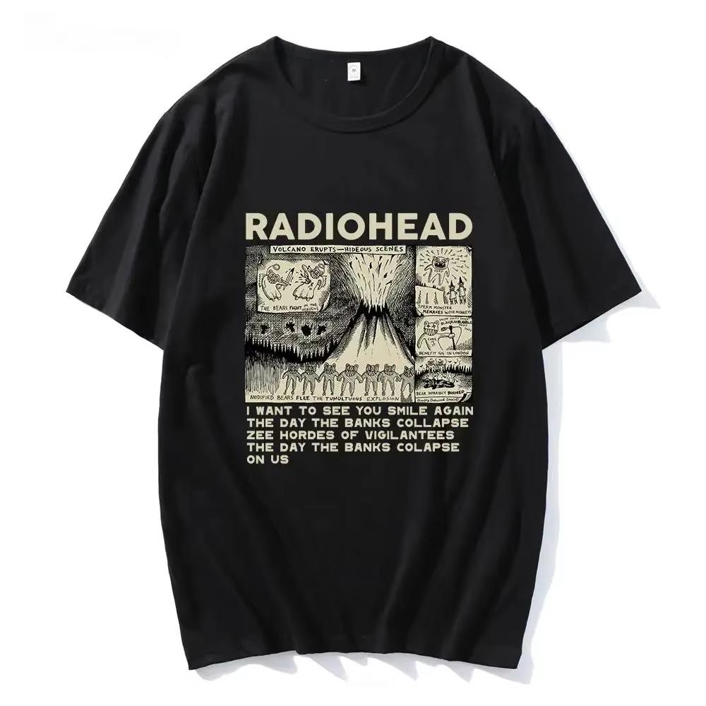 Radiohead Graphic Men Print T-Shirt Hip HopT Shirt Fashion Casual Crew Neck Short Sleeve Plus Size T Shirt Unisex Tee