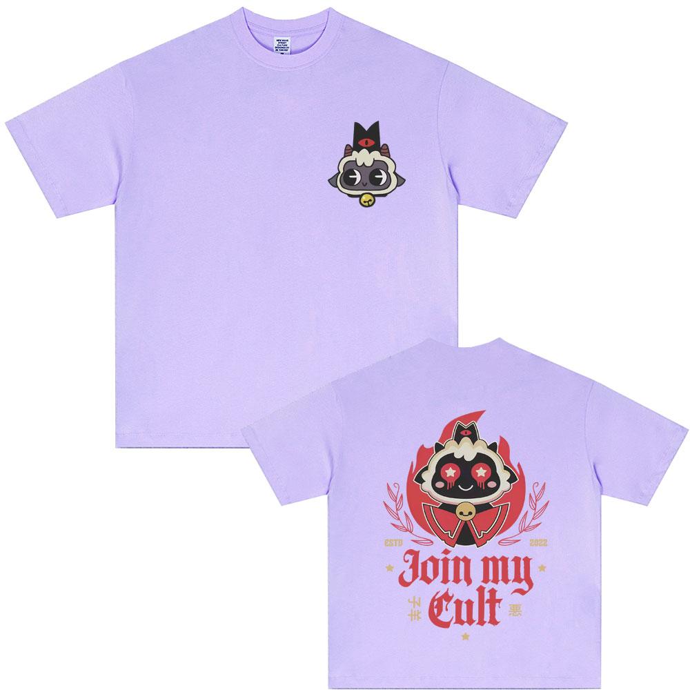 Game Cult of The Lamb Graphic Tshirt Unisex Women Funny Cosplay T Shirts Unisex Casual Soft Cotton Tshirt Male Vintage Streetwear