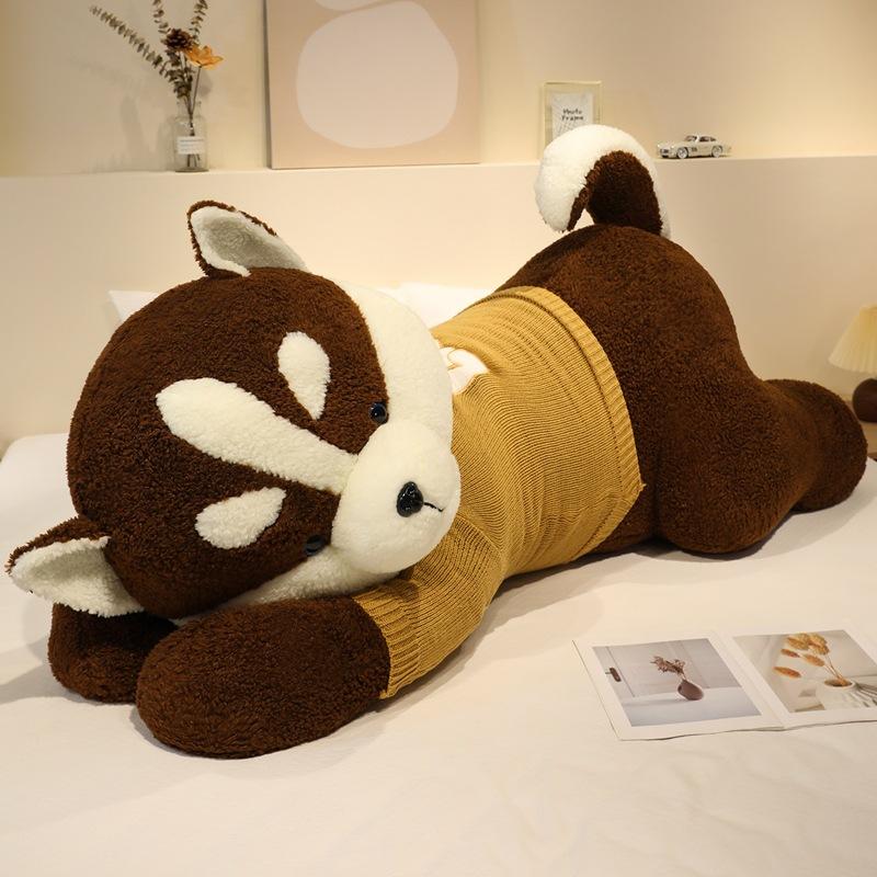 Large Soft Sweater Party Dog Husky Big Doll Plush Toy Big Dog Doll Girl Rag Doll