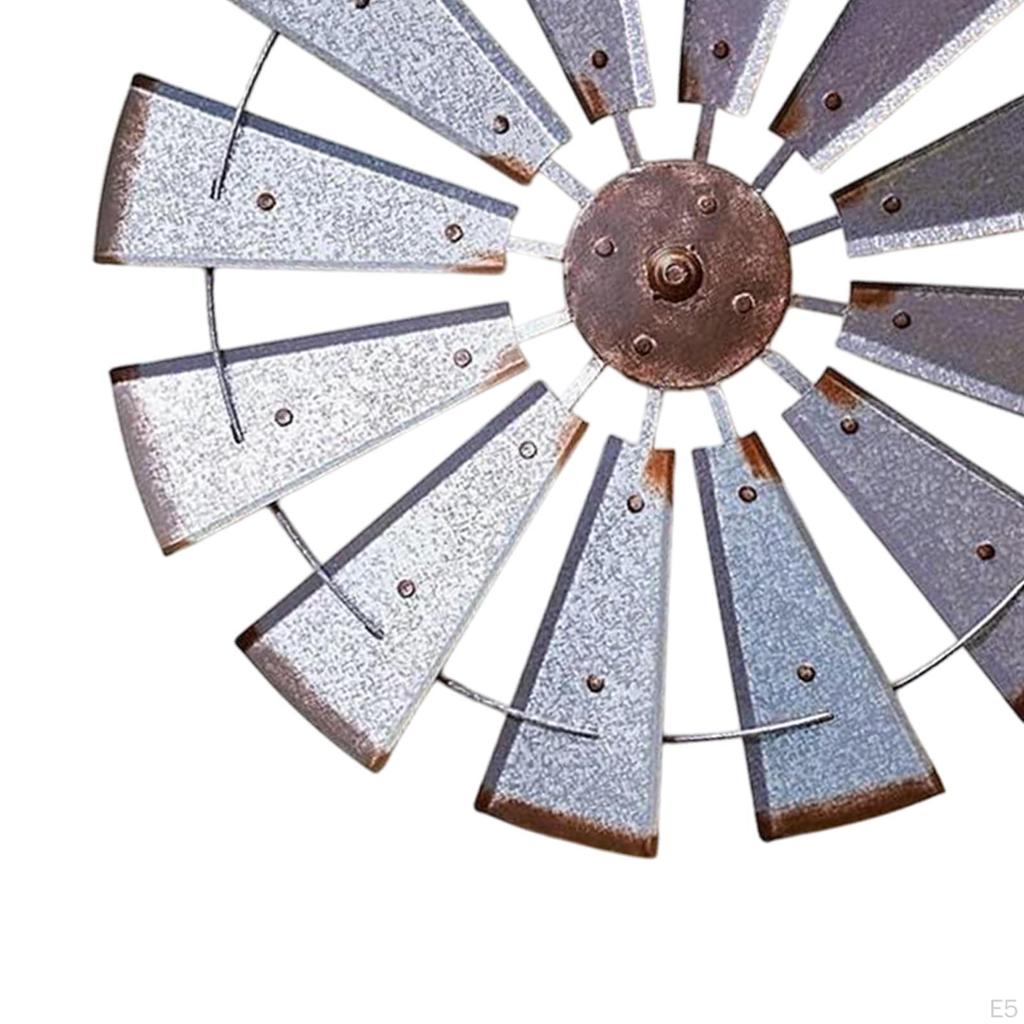 Windmill Wall Sculpture Hanging Ornament Decoration Craft Rustic Decor Iron Art for Office